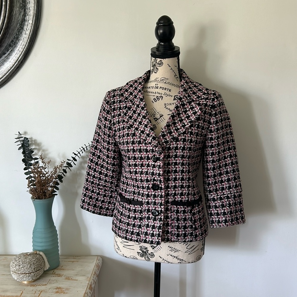 Vintage Y2K John Paul Richard Tweed Blazer Jacket Women's size S/MP